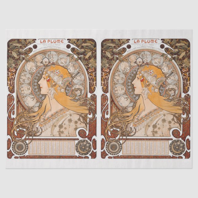 Vintage Zodiac Collage Decoupage Tissue Paper (Front)