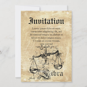 Vintage Zodiac Libra Invitation