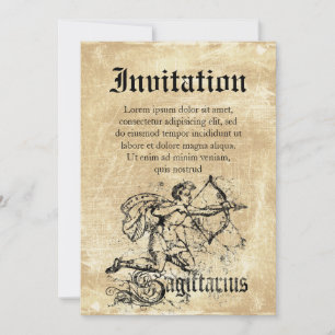 Vintage Zodiac Sagittarius Invitation