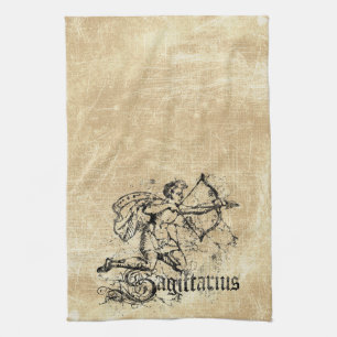 Vintage Zodiac Sagittarius Kitchen Towel