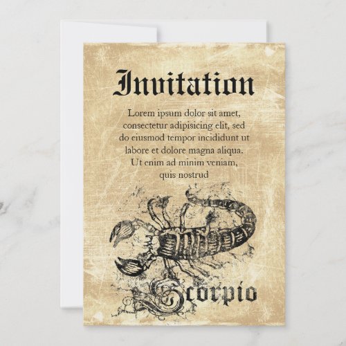 Vintage Zodiac Scorpio Invitation