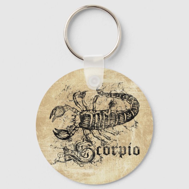 Vintage Zodiac Scorpio Keychain (Front)