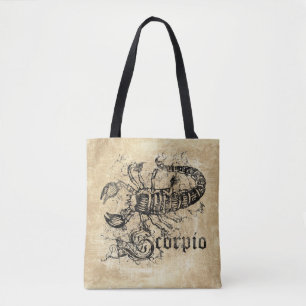 Vintage Zodiac Scorpio Tote Bag
