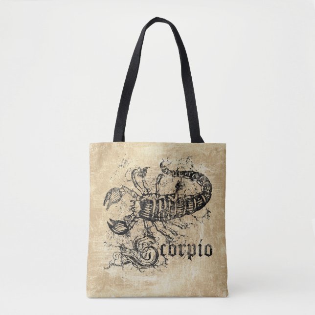 Vintage Zodiac Scorpio Tote Bag (Front)
