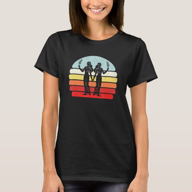 Vintage Zodiac Sign Gemini T-Shirt (Front)