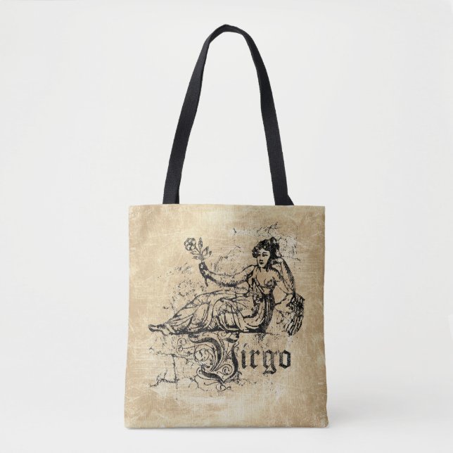 Vintage Zodiac Virgo Tote Bag (Front)