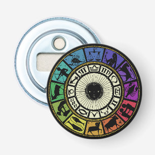 Vintage Zodiac Wheel Bottle Opener