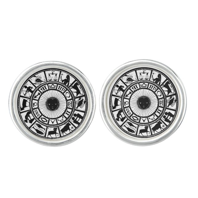 Vintage Zodiac Wheel Cufflinks (Front)