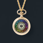 Vintage Zodiac Wheel Necklace<br><div class="desc">Vintage Zodiac Wheel Color Silhouette</div>