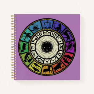 Vintage Zodiac Wheel Notebook