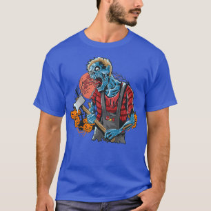 Vintage Zombie With Axe Halloween Jack T-Shirt