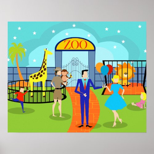 Vintage Zoo Poster