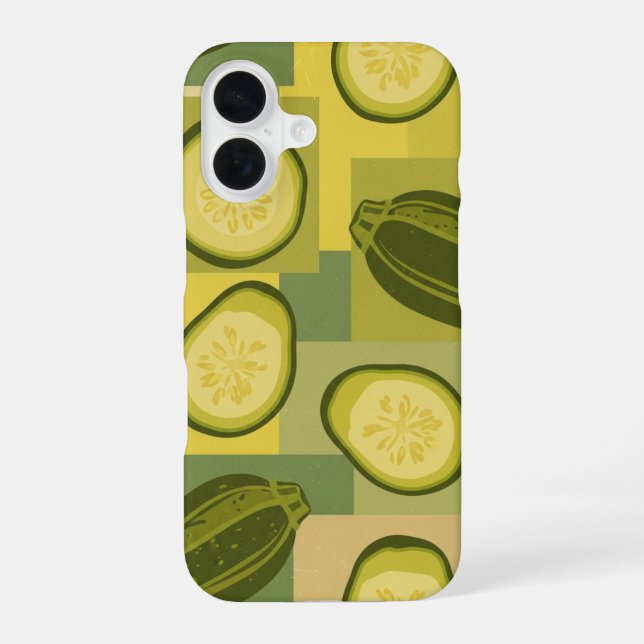 Vintage Zucchini Slice Pattern iPhone Case (Back)