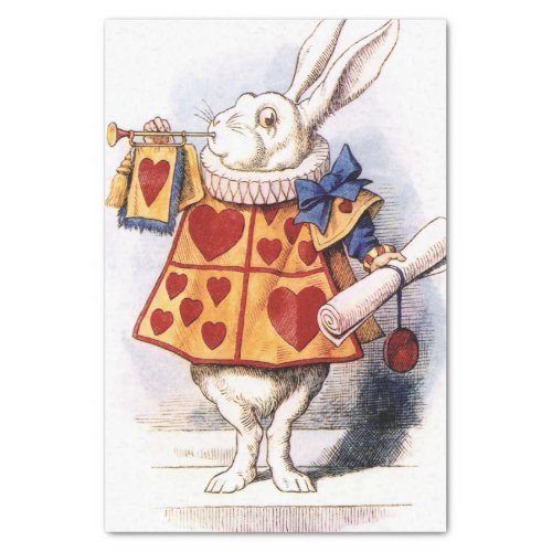 VintageAlice in Wonderland White Rabbit Decoupage  Tissue Paper