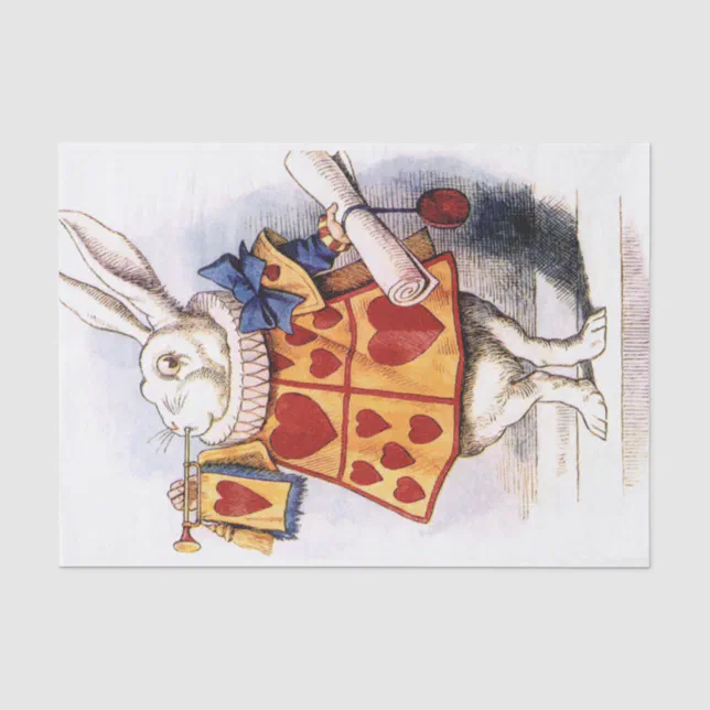 White Rabbit Tissue VintageAlice in Wonderland White Rabbit Decoupage Tissue Paper | Zazzle