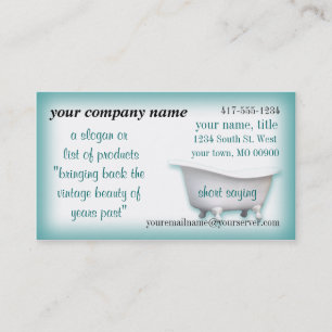VintageBathtub2 Business Card-customize-choices Business Card