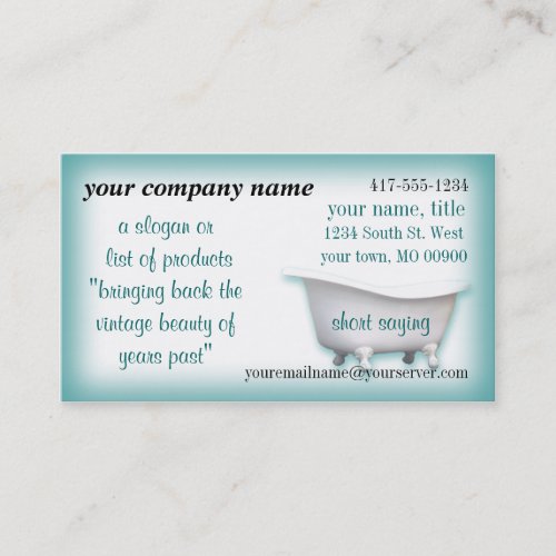 VintageBathtub Business Card2_customize_choices Business Card