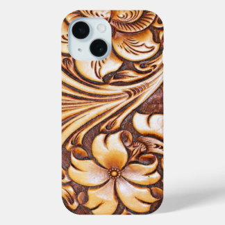 vintageCountry Tooled Leather western iPhone 15 Case