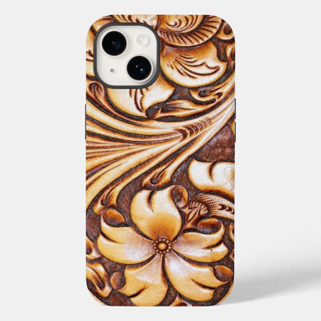 vintageCountry Tooled Leather western iphone5 case (Back)