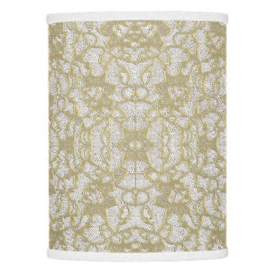Vintaged Distressed Gold Lace Lamp Shade