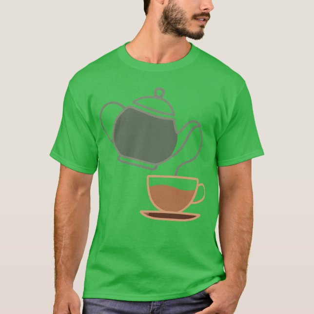 Vintageea Kettle and Cup Silhouette vintage T-Shirt (Front)