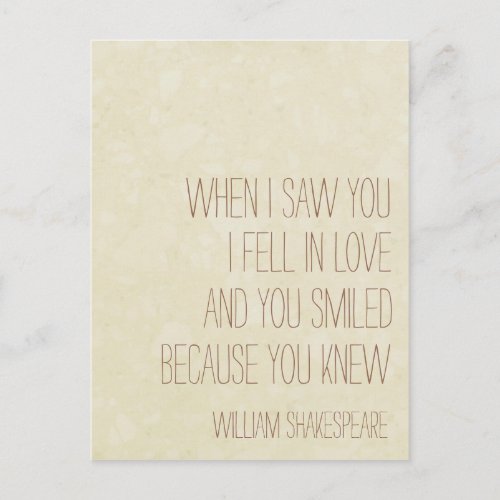 VintageLove _ William Shakespeare Quote _ Postcard