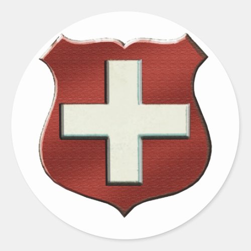 VintageRetro Swiss Shield for Swiss people Classic Round Sticker