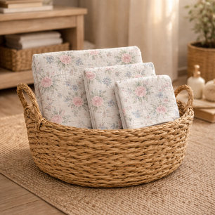 VintageRustic Shabby Chic Floral on Wood Farmhouse Bath Towel Set