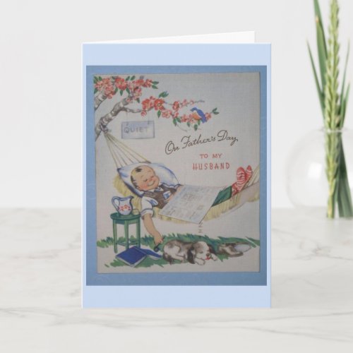 Vintages Fathers Day _ To My Husband Card