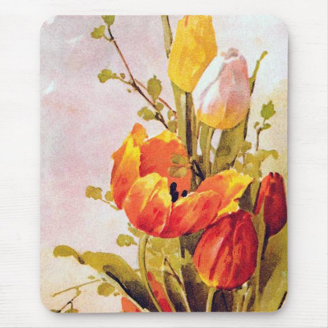 VintageTulips Mousepad (Front)
