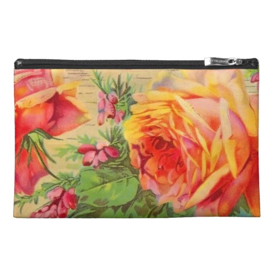 VintageYellow Roses Travel Accessory Bag