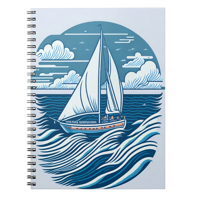 vintaje design boat ocean 1 notebook (Front)