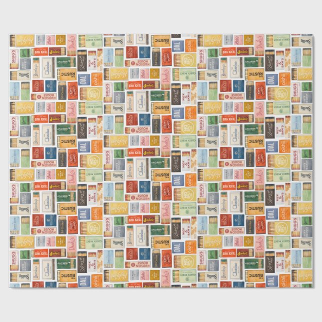 Vintange Dallas Matchbook Wrapping Paper (Flat)