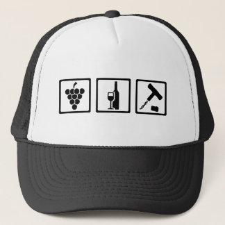 Vintner wine grapes corkscrew trucker hat