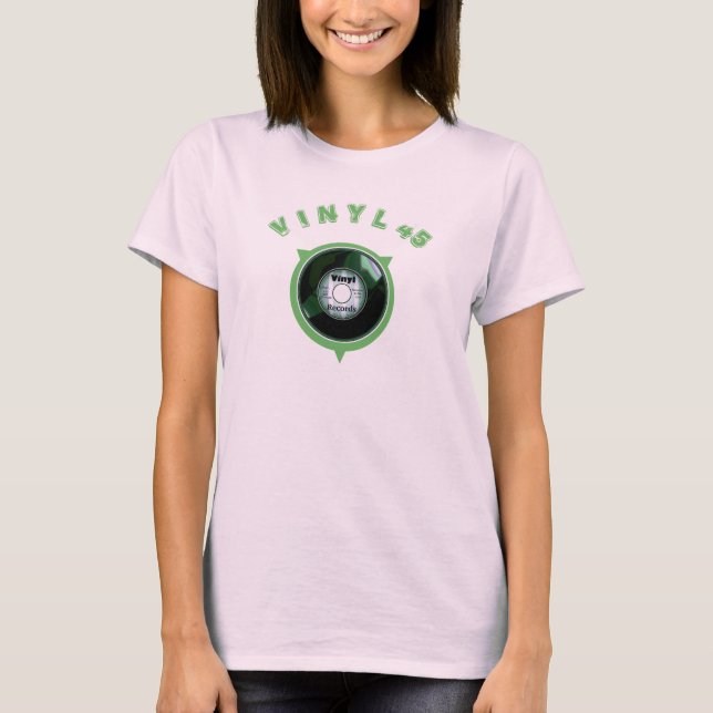 Vinyl 45 Green Record 3 T-Shirt (Front)