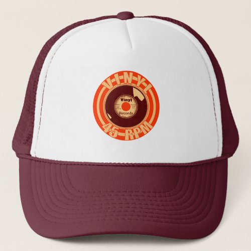 Vinyl_ 45 Orange Trucker Hat