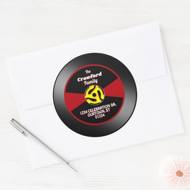 Vinyl 45 Record Label Family Address (Envelope)