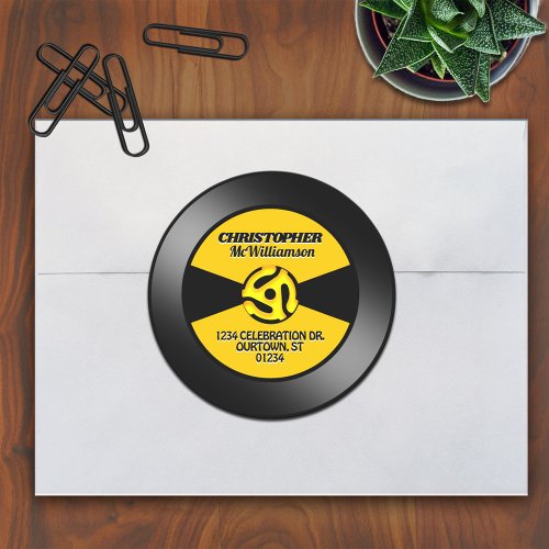 Vinyl 45 Record Label Personalized Address Sticker