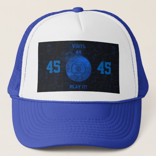 Vinyl 45 RPM Blue Trucker Hat
