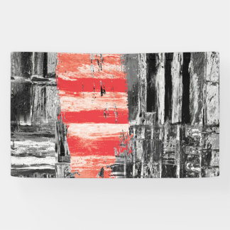 Vinyl Banner, 3' x 5' – Red Pulse Abstract Design Banner