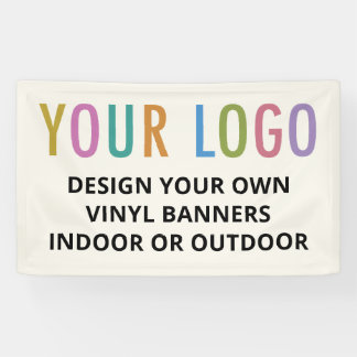 Vinyl Banner Business Logo Indoor or Outdoor Ecru