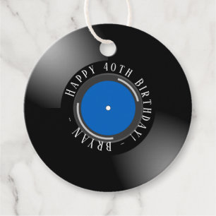 Vinyl Birthday Favor Tags