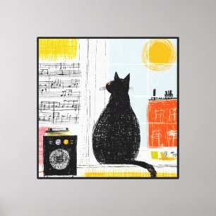 Vinyl Black Cat High Rise Live Set Canvas Print
