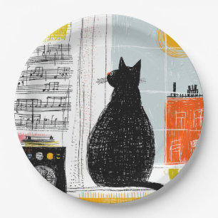 Vinyl Black Cat High Rise Live Set Paper Plates