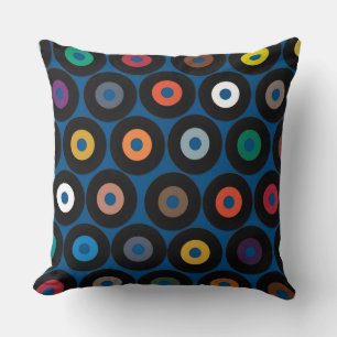 VINYL blue Throw Pillow