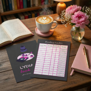 Vinyl & Books Personalized Reading Tracker Card