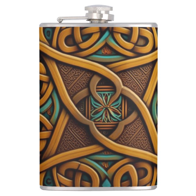Vinyl Celtic Enveloped Canteen - Design # Flask (Front)