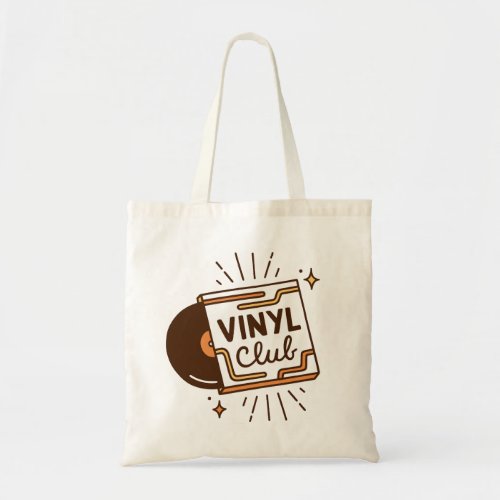 Vinyl club analog music lovers aesthetic tote bag