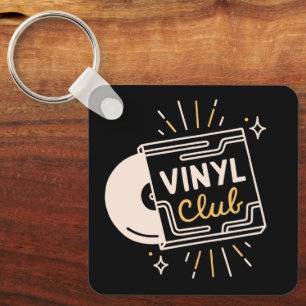 Vinyl club record lovers analog music keychain