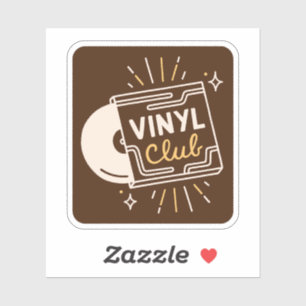 Vinyl club record lovers analog music sticker